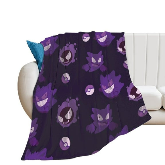 Anime Pokemon Blankets Gengar Throw Blanket 30"*40"（76*100cm） Gengar Merch for Kids
