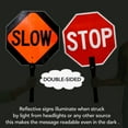 thumbnail image 3 of Faittoo Stop Slow Sign with Metal Handle, 18" x 18" Double Sided Engineer Grade Aluminum Sign, Reflective,Sturdy, Easy to Assemble, 3 of 7