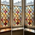 thumbnail image 4 of Stained Glass Window Privacy Film Static Cling - Rainbow Glass Decorative Sun Blocking Window Covering, Non-Adhesive Removable Stickers for Home & Office, 17.7" x 39.4", 4 of 5