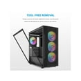 thumbnail image 3 of SAMA S40 Black ATX Mid Tower Case - High Airflow, 4x 120mm ARGB PWM Fans, Tempered Glass, Mesh Front, Type-C, Supports ATX/M-ATX/ITX & 4090 GPUs - Computer Case, 3 of 7