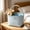Light Blue, variant on Striped Fabric Basket Tote Bag With Handle, Reusable Organizer For Beach Grocery Home Decoration
