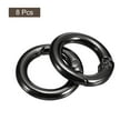 thumbnail image 3 of Round Spring O Rings, 8Pcs 0.75 Inch OD Trigger Buckle Snap Clips for Bags, Purses, Keyrings, Metallic Black, 3 of 6