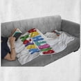 thumbnail image 6 of Birthday Soft Flannel Fleece Throw Blanket, Happy Clown for Party with Colorful Painting Drawing Style Buckets in Print, Cozy Plush for Indoor and Outdoor Use, 50" x 60", Multicolor, by Ambesonne, 6 of 6