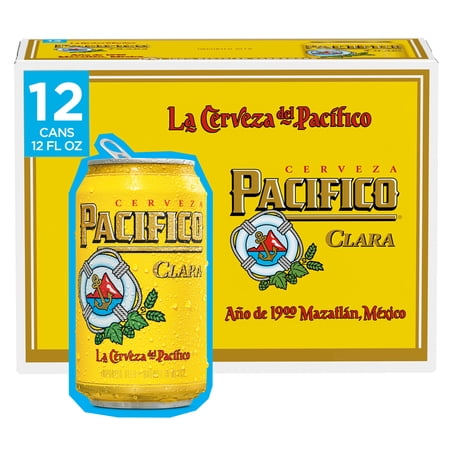 Pacifico Clara Mexican Lager Import Beer, 12 Pack 12 fl. oz. Cans, 4.4% ABV