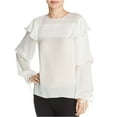 thumbnail image 2 of Parker Womens Finch Silk Pullover Blouse, Off-White, X-Small, 2 of 2