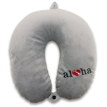 Welcome To The Islands Velvet Travel Neck Pillow Heart of Hawaii