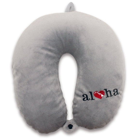 Welcome To The Islands Velvet Travel Neck Pillow Heart of Hawaii