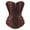 Brown, variant on Women Corset Bustier Leather Carnival Party Top Brown L