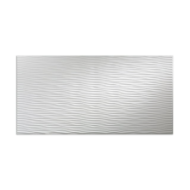 Fasade - Dunes Horizontal Gloss White Decorative Wall Panel - Fast and Easy Installation (4' X 8' Panel)