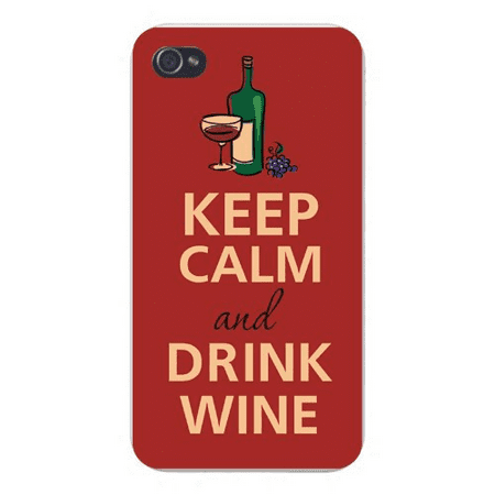 Apple Iphone Custom Case 4 4s White Plastic Snap on - Keep Calm and Drink Wine Bottle, Glass, & (Best White Wine Grapes)