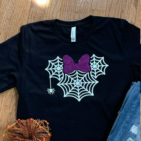 Minnie Glow In The Dark Spiderweb Unisex Shirt/ Disney Cruise Shirt/Disney Costume Party Shirt/Disneyland Costume Party/Mickey'S Not So Scary Shirt, S-5XL Shirt