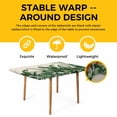 thumbnail image 4 of Palm Leaves Tropical Table Cloths for 3 Foot Rectangle Tables, Green Botanical Summer Linen Patio Waterproof Elastic Fitted Tablecloths, Washable Rectangular Table Cover for Camping, 4 of 8
