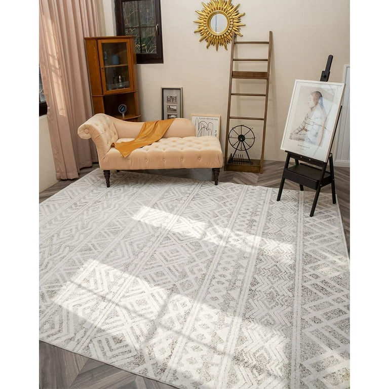  Lahome Boho Entryway Rugs Indoor Non-Slip - 2x3 Washable  Lightweight Non-Skid Kitchen Mat Soft Throw Small Rug for Bedroom, Grey  Floral Print Doormat Carpet for Bathroom Bedside Laundry Living Room 