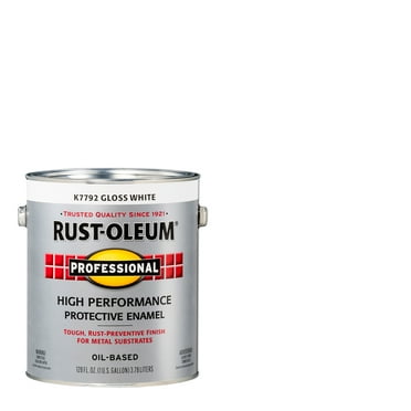 White, Rust-Oleum Professional High Performance Gloss DTM Alkyd Protective Enamel Paint-K7792402, Gallon