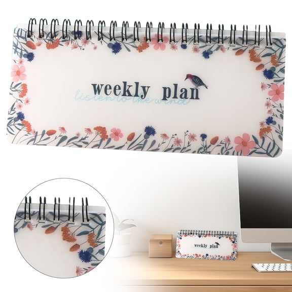 Tear-Off Weekly Planner - Floral Bird Design - Spiral Schedule Organizer