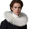thumbnail image 2 of Elizabethan Neck Ruff Detachable Collar Dickens Ruff Neck Clown Collar Renaissance Ruff Collar for Halloween, 2 of 7