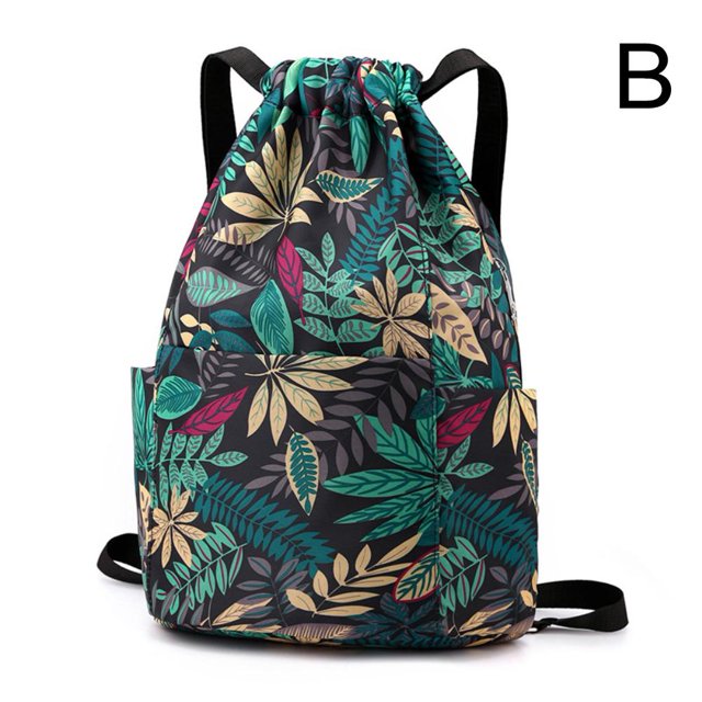 D Portable Folding Drawstring Backpack Shopping Bag Sport Gym Outdoor Travel H7 K7I2