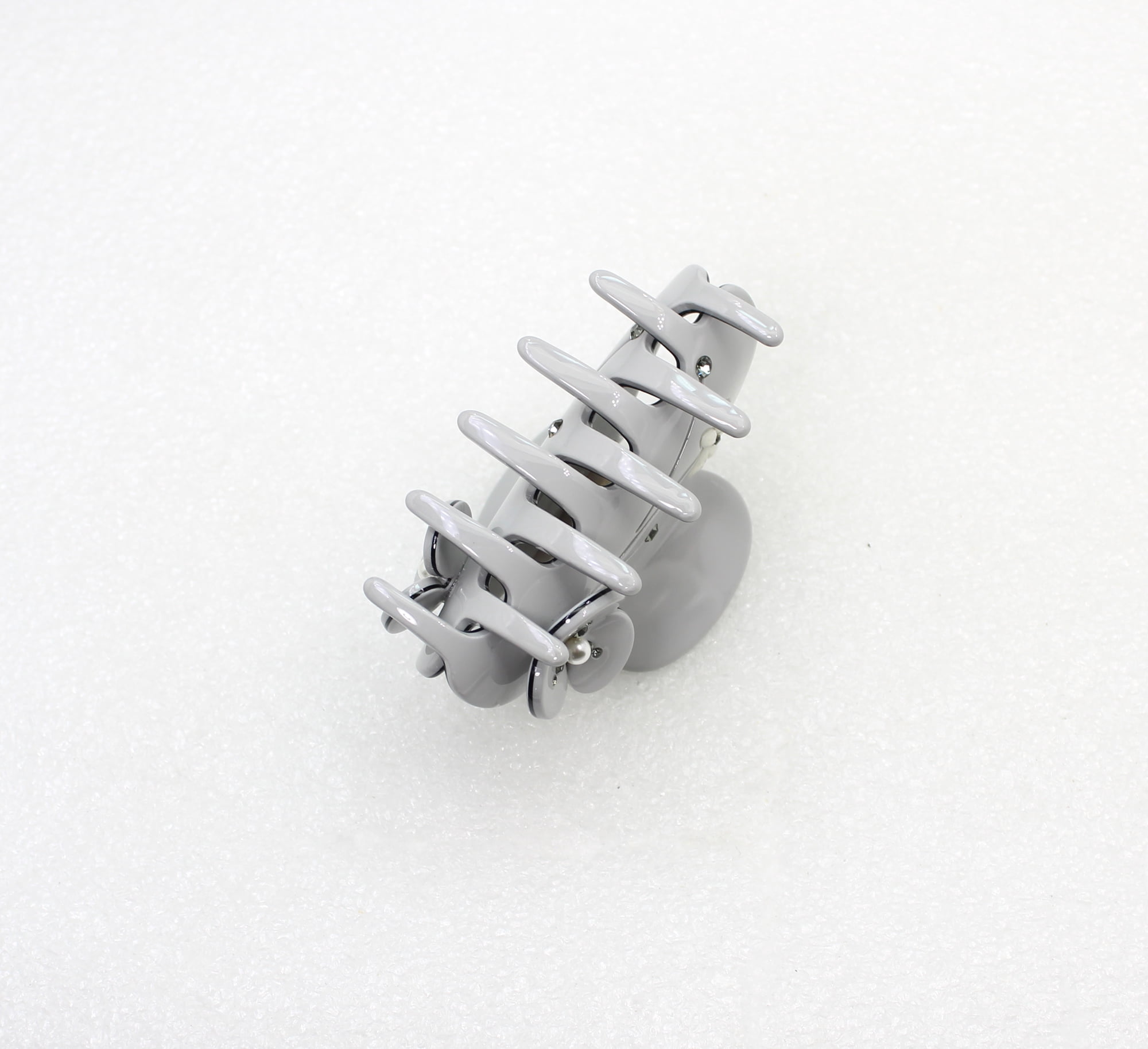 Faship Gray Cellulose Acetate Floral Art Deco Hair Claw Clips