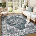 thumbnail image 2 of Haperlare 5'x7' Vintage Area Rug Oriental Rug for Living Room, Soft Washable Non Slip Non Shedding Rug Low Pile Indoor Carpet for Bedroom Dining Room Home Office, Blue, 2 of 8
