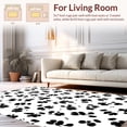 thumbnail image 2 of ODIKA 8'x8' Machine Washable Non-Slip Area Rug, Farmhouse Spotted Monochrome Decorative High Traffic Rug, Black, 289680, 2 of 7