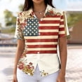 thumbnail image 2 of asdoklhq 4th Of July T-Shirt Tops Trendy Button Shirts Ladies' St. Patrick's Day Long Sleeved Shirt Multicolor XL, 2 of 5