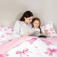 thumbnail image 5 of Castle Fairy Kids Kawaii Cherry Bow Twin Comforter Sets,Dreamy Bowknot Bedding Set, 5 of 8