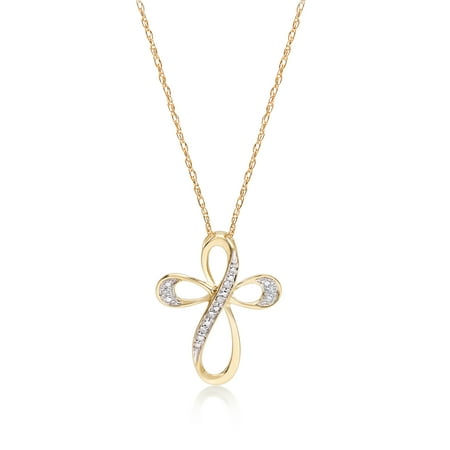 75in Pendant - 14kt Yellow Gold Diamond Accent Cross Pendant Necklace