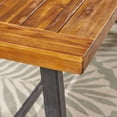 thumbnail image 5 of Musa Outdoor 6 Piece Dining Set with Stacking Wicker Chairs and Bench, Sandlblast Teak, Black, Multi Brown, 5 of 7