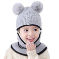 thumbnail image 1 of Minnieouse Gorro bonito tejido para bebé, gorro elegante y cómodo con pompón, gorros de invierno para niños, suaves Sombreros Gris, 1 of 6