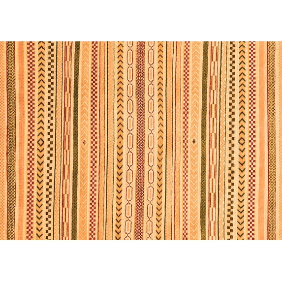 Ahgly Company Indoor Rectangle Abstract Orange Modern Area Rugs, 5' x 8'