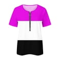 thumbnail image 4 of Blusa informal con cuello en V y manga corta con estampado de verano para mujer con estilo OAVQHLG3B Store  lin121212, 4 of 5