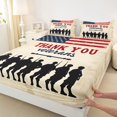 thumbnail image 5 of Manfei Vintage US Flag Bed Sheets, Thank You Veterans Print Full Size Sheets, Red Navy Beige, Gray Reversible 4-Piece (1 Flat Sheet, 1 Fitted Sheet and 2 Pillowcases), 5 of 6