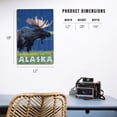 thumbnail image 5 of Alaska, Moonlight Moose Birch Wood Wall Sign (12x18 Rustic Home Decor, Ready to Hang Art), 5 of 5