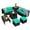 Turquoise, variant on Costway 9PCS Patio Rattan Furniture Set Fire Pit Space-saving W/Cover Red Cushion cover
