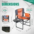 thumbnail image 3 of Sunnyfeel Camping Directors Chair, Heavy Duty,Oversized Portable Folding Chair with Side Table, Pocket for Beach, Fishing,Trip,Picnic,Lawn,Concert Outdoor Foldable Camp Chairs, 3 of 8