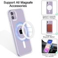 thumbnail image 5 of Wireless Charging TPU Phone Case for iPhone 12/iPhone 12 Pro 6.1 inch, Built-in Magnets Compatible with MagSafing Faster Charging Slim Fit Soft Cover - Transparent, 5 of 16