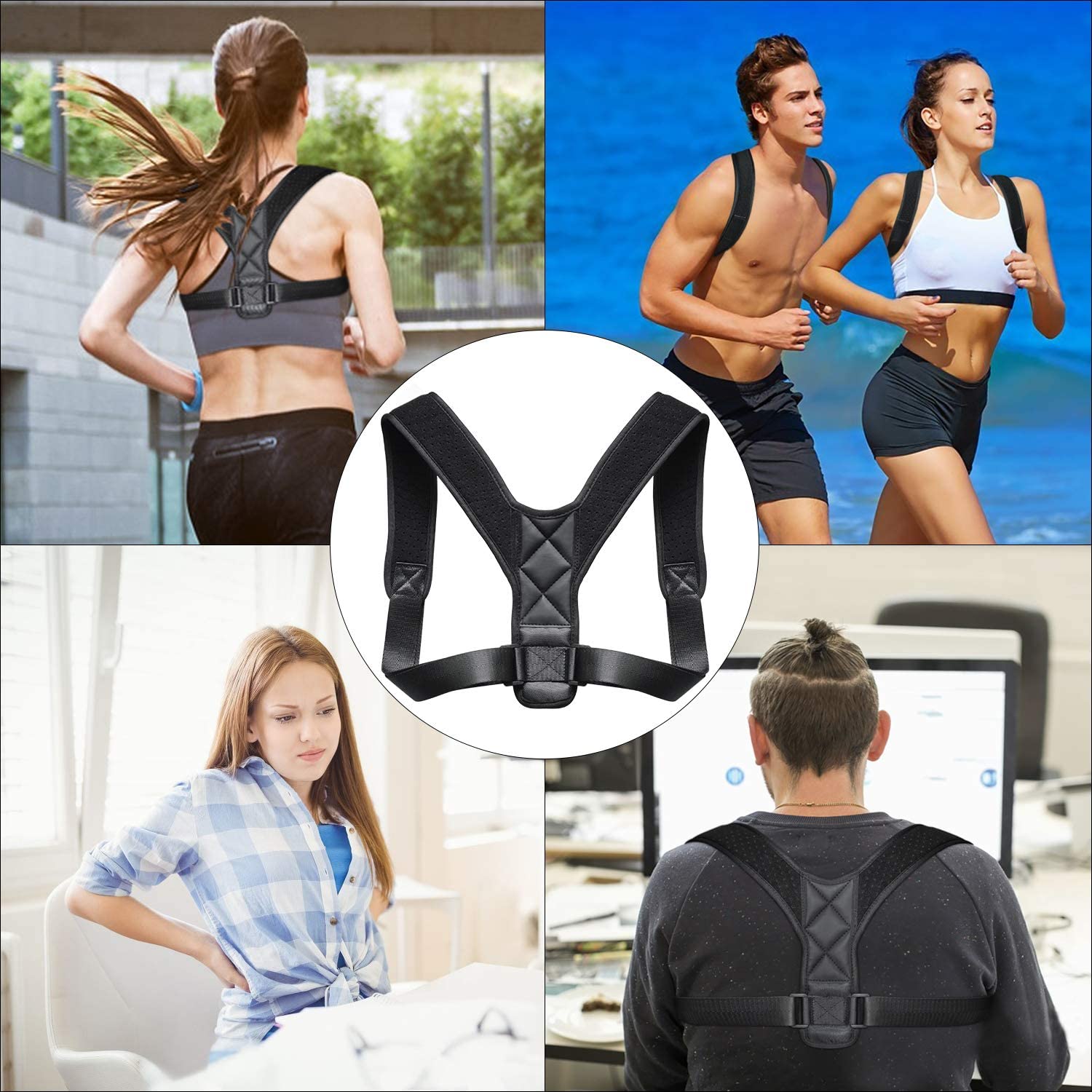 2Pack-Liiva Posture Corrector Posture Belt For Women For Men With Underarm Pads, Adjustable Posture Brace for Back Clavicle Support and Upper Back Correction