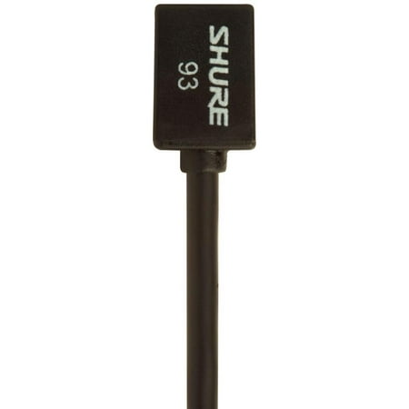 Shure WL93 Wired Electret Condenser Microphone - Black - 4 ft - 50 Hz to 20 kHz - Lapel - XLR