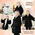 thumbnail image 2 of Kids Girls Winter Warm Coats Jacket Clothes Outwear Overcoat Ear Hooded Faux Fur Thicken Fleece Toddler, 2 of 5