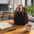 thumbnail image 5 of Hyknon Lunch Bag for Women Men, Portable Lunch Tote Bags with Detachable Shoulder Strap, Reusable Insulated Lunch Box, Multi-Pocket Leakproof Sturdy Large Cooler Lunchbag for Work Picnic Travel Black, 5 of 6