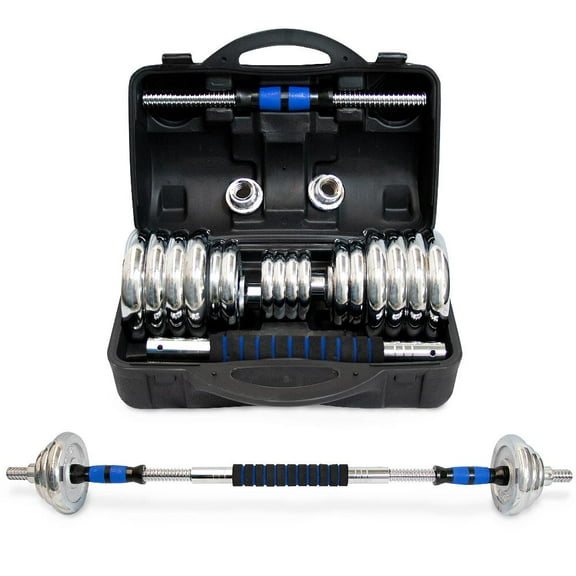 Kit de Pesas SVELFIK 60 Libras Barra Recta y 8 Discos de Acero 30 kg PESA-01