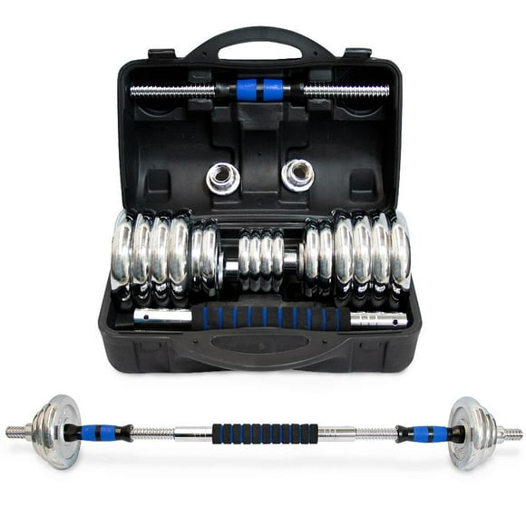 Kit de Pesas SVELFIK 60 Libras Barra Recta y 8 Discos de Acero 30 kg PESA-01