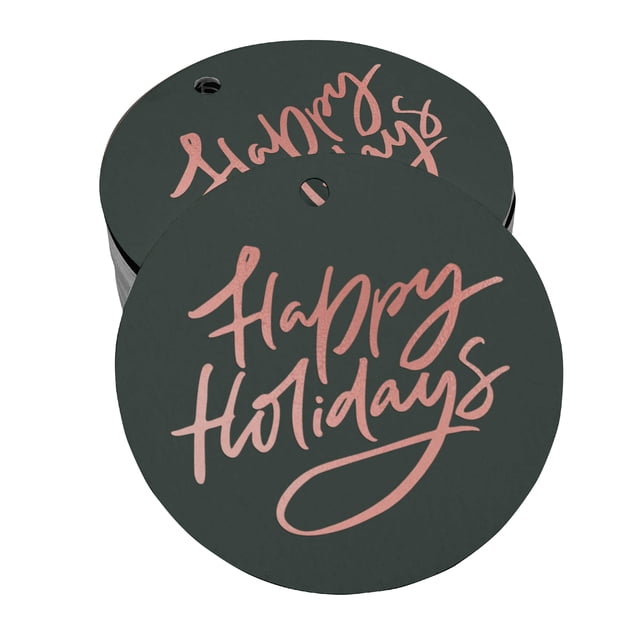 Inkdotpot Étiquette en Papier Rose Doré Véritable Joyeuses Fêtes 50 Pcs