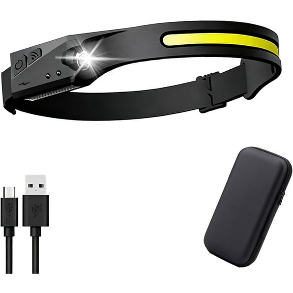 Luxe Light Headlamp, Luxelight LED Headtorch, Rechargeable 230° Wide Angle Beam Headlight, 4 Light Modes Adjustable Waterproof Head Lamp with Motion Sensor for Adults Camping Running Outdoor