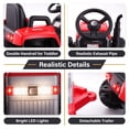 thumbnail image 5 of Funcid 24 Volt Ride on Toys with Remote, 5 AH Electric Ride on Vehicles for Kids, 240W Ride on Tractor, Power Car Wheels w/ Detachable Trailer, Bluetooth, Music, Taillight & Light Switch, Red, 5 of 7