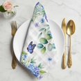 thumbnail image 2 of Cloth Napkins Set of 8 - 20x20 Inches, Purple Hydrangea Washable Reusable Table Napkins, Spring Eucalyptus Butterfly Grey Plaid Soft & Absortbent Dining Napkin for Party Wedding Hotel Restaurant, 2 of 9