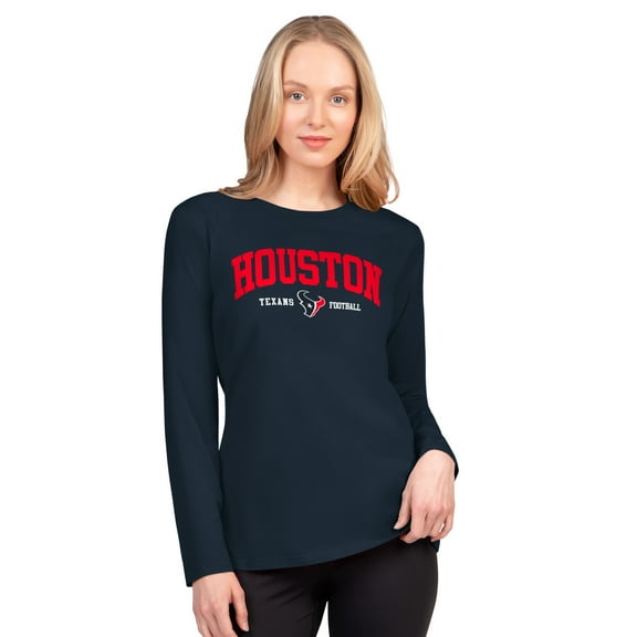Women's G-III 4Her by Carl Banks Navy Houston Texans Best Play Long Sleeve T-Shirt
