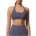 thumbnail image 2 of Neewe Women's Seamless Sports Bra Knitted Yoga Suit Gathering Breathable Workout Gym Tank Top for Women-Rose Gold 2XL, 2 of 9