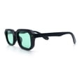 thumbnail image 6 of Vintage Vibe Narrow Rectangle Hipster Hustler Fashion Sunglasses Matte Black - Green, 6 of 8
