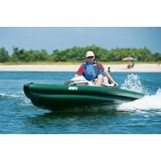 Sea Eagle FSK16 FishSkiff Inflatable 16, High Pressure, All-Drop-Stitch, 1-3 Person Frameless Fishing Boat w/Rigid 6” External Keel - Portable, Storable, and Transportable - Solo Startup Package